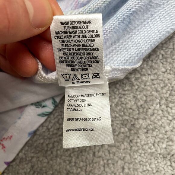 Disney Frozen II Graphic T-Shirt Kids Girls Small Blue Tie-Dye Ruffles Casual - Picture 6 of 8